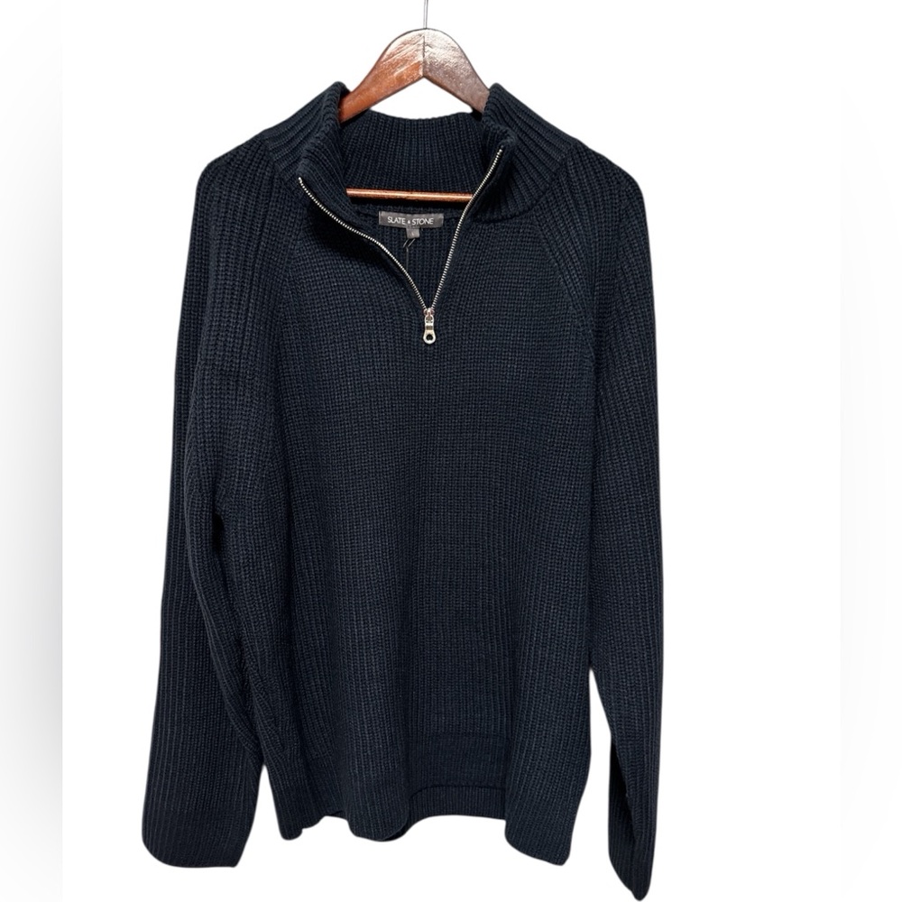 Slate & Stone Navy Half-Zip Waffle Knit Pullover NWT